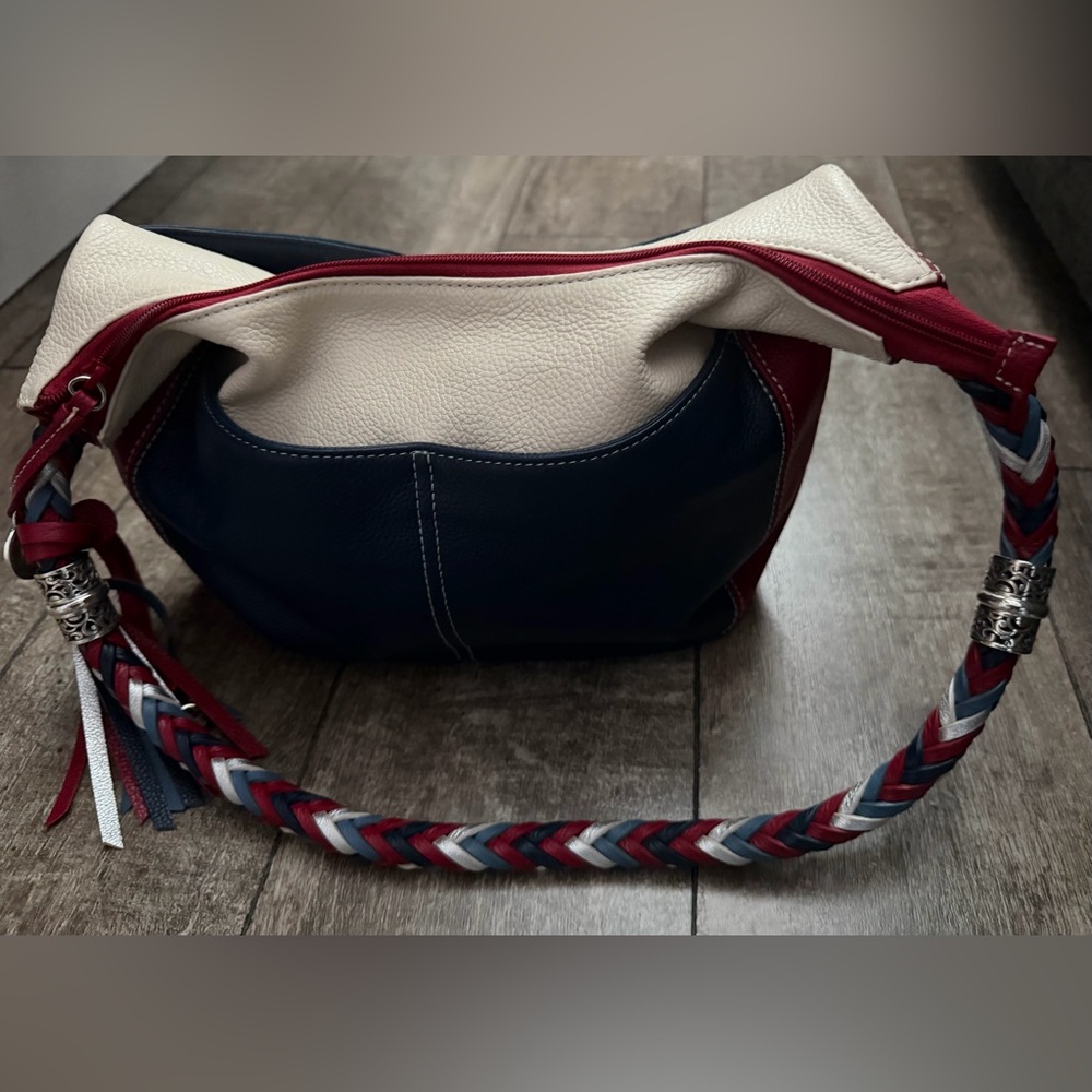Brighton Barbados Patriotic Red, White, & Blue Shoulder Hobo - Limited Edition - Picture 5 of 7
